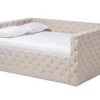 Baxton Studio Anabella Modern And Contemporary Light Beige Fabric Upholstered Queen Size Daybed