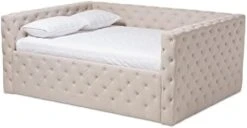 Baxton Studio Anabella Modern And Contemporary Light Beige Fabric Upholstered Queen Size Daybed -Amazon Shop 41UuPuyylyL. AC