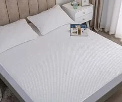 100% Waterproof Cooling Mattress Protector Full Size With 3D Air Fabric Cooling Feel Ultra Soft Protector Cover Breathable Noiseless Fitted 8" - 18" Deep Pocket (54"X75", White) -Amazon Shop 41VGZG3I L. AC