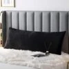 Velvet Body Pillow Cover/Case With Horizontal Hidden Zipper,Zippered Plush Fluffy Flannel Body Pillowcase,Easy To Put Pillow On (Black, 20x54 Inch,1-Piece)