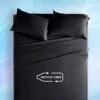 Co-Friendly King Size Bed Sheet Set 4 Piece - Soft & Breathable Microfiber Bedding Sheets Set - Including Flat Sheet, Fitted Sheet, Pillowcase (Black, King)