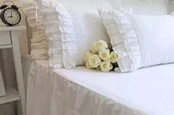 2-Pack White Pillow Shams Shabby Chic Pillowcases With Lace Ruffles Vintage Pillow Covers Cotton Queen Size 20"X30" Luxury Elegant -Amazon Shop 41WCYJHAAtS