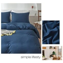Twin Duvet Cover Navy Blue 3 Pieces Hotel Bedding Set 100% Washed Microfiber Soft And Breathable Comforter Cover With Zipper Closure & Corner Ties 18 Twin Duvet Cover Navy Blue 3 Pieces Hotel Bedding Set 100% Washed Microfiber Soft And Breathable Comforter Cover With Zipper Closure & Corner Ties -Amazon Shop 41XPJ35RqQL