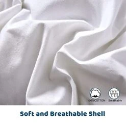 Down Comforter Queen Size - Goose Down And Feather Bed Comforter All Seasons Duvet Insert Queen Hotel Fluffy Down Blanket Medium Warm 100% Cotton Cover (90x90, White) -Amazon Shop 41XRsHHsQRL