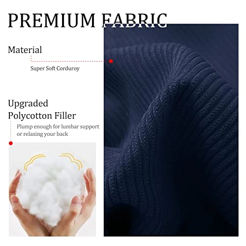 VERCART Wedge Headboard Pillows Bed Wedge Pillow Headboard Wedge Pillow Triangle Pillow Wedge Daybed Pillows Bolster Pillow Headboard With Removable Cover Corduroy Deep Blue Twin 3 VERCART Wedge Headboard Pillows Bed Wedge Pillow Headboard Wedge Pillow Triangle Pillow Wedge Daybed Pillows Bolster Pillow Headboard With Removable Cover Corduroy Deep Blue Twin - Image 3