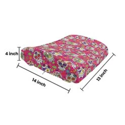 Ambesonne Sugar Skull Lumbar Back Support Pillow, All Saints Day Oriental Mexican Flowers Hearts Vibrant Design Print, High Density Foam For Office Chairs Car Seats, 14" X 13", Hot Pink Purple Green -Amazon Shop 41XsH5AJeHL