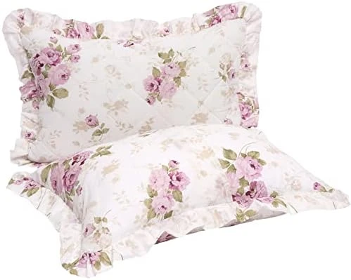 100% Cotton High 3-Pieces Ruffle Bed Skirt Queen Size Red Floral Quilted Bedspread Set With 2 Pillow Shams 20″Deep Dust Ruffle Drop 3-Side Dust Ruffle Drape Fitted Sheet For Bed Cover(White, Queen) 12 100% Cotton High 3-Pieces Ruffle Bed Skirt Queen Size Red Floral Quilted Bedspread Set With 2 Pillow Shams 20″Deep Dust Ruffle Drop 3-Side Dust Ruffle Drape Fitted Sheet For Bed Cover(White, Queen) - Image 12