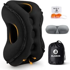 Inflatable Travel Pillow,Multifunction Travel Neck Pillow For Airplane To Avoid Neck And Shoulder Pain,Support Head,Neck,Used For Sleeping Rest, Airplane And Home Use,with Eye Mask, Earplugs,Gray 15 Inflatable Travel Pillow,Multifunction Travel Neck Pillow For Airplane To Avoid Neck And Shoulder Pain,Support Head,Neck,Used For Sleeping Rest, Airplane And Home Use,with Eye Mask, Earplugs,Gray -Amazon Shop 41YL MridiL. AC