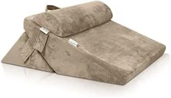 Lunix Replacement Cover For LX6 3pcs Wedge Pillow Set, Foam Not Included - Brown Plush -Amazon Shop 41YvnPwnF1S. AC
