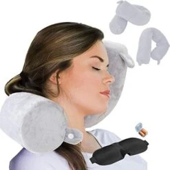 ZOYLEE Twist Memory Foam Travel Pillow Neck,Chin,Shoulder,Lumbar And Leg Support For Adult Airplane Traveling,Bus,Train And Office(Grey) -Amazon Shop 41YwzSDtKhL. AC