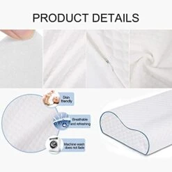 Memory Foam Contour Pillow, Neck Support Cervical Bed Pillow For Sleeping, Side Sleeper - Relieve Neck Pain With Washable Zippered Soft Cover -Amazon Shop 41Z38niUf6L