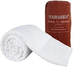 Luxurious All Season Wool Comforter Queen Size 100% Natural Australian Wool Duvet, Hypoallergenic Premium Wool Filled Comforter, Medium Weight, Noiseless Cotton Cover, (Original White) -Amazon Shop 41ZMZ3ipEgL. AC
