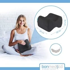 Bonmedico Knee Pillow Knee Support - Home Office Side Sleeper Pillow For Between Legs When Sleeping, Soft Memory Foam Made For Sciatica Pain Relief And Back Pain Relief, Black -Amazon Shop 41ZOtyTnOUL