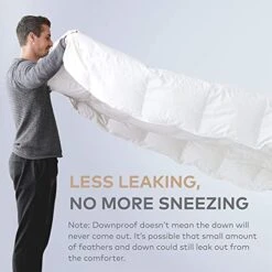 Ll Season Down Comforter - Ultra Soft Duvet Insert, 100% Cotton Shell, 50% Down & 50% Feather Real Filling, Breathable, Machine Washable (White, King Size) -Amazon Shop 41ZilWsVguS