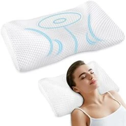 Loucima Cervical Neck Pillows For Pain Relief Sleeping, 2-Way Adjustable Orthopedic Pillow With Ergonomic Hollow Design For Spine Aligning, Memory Foam Contour Bed Pillow For Side Back Stomach Sleeper -Amazon Shop 41a6TSF0bAL. AC