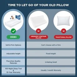 Osteo Adjustable Memory Foam Pillow With 6 Available Height, No Smell Neck Pillows For Pain Relief, Cervical Bed Pillows For Sleeping, Orthopedic Contour Pillow Support For Back Side Stomach Sleepers -Amazon Shop 41b1WJJUvhL