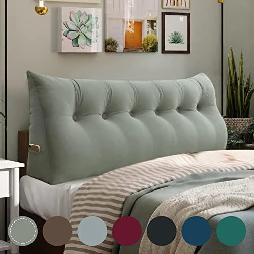 WOWMAX Large Bolster Triangular Headboard Pillow Twin Dorm Headboard Twin XL Bed Wedge Pillow For Headboard Bolster Pillow For Bed With Removable Cover Velvet Light Gray 6 WOWMAX Large Bolster Triangular Headboard Pillow Twin Dorm Headboard Twin XL Bed Wedge Pillow For Headboard Bolster Pillow For Bed With Removable Cover Velvet Light Gray - Image 6