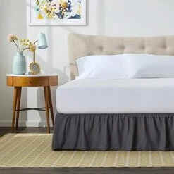 14 Inch Wrinkle And Fade Resistant-Machine Washable-Easy Use Pleated Microfiber Bed Skirt, Queen, Graphite -Amazon Shop 41bv2aFkruL. AC 1