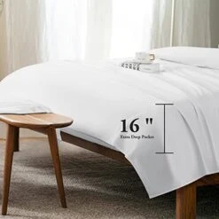 100% Egyptian Cotton 1000 Thread Count King Size Sheets Set,Bed Sheet 4 Piece Sets,16 Inches Deep Pocket,Bedding Super Soft Breathable,Sateen Weave Long Staple Comforterble,All Season,White -Amazon Shop 41bwtUNv7JL