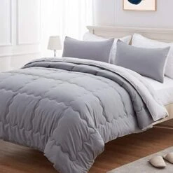 King Size Comforter Set 3 Piece Grey Bedding Comforter Set For King Bed (106×92 Inch) With 2 Pillow Shams - Mirage Gray Medallion -Amazon Shop 41cbG7Q3knL. AC 1