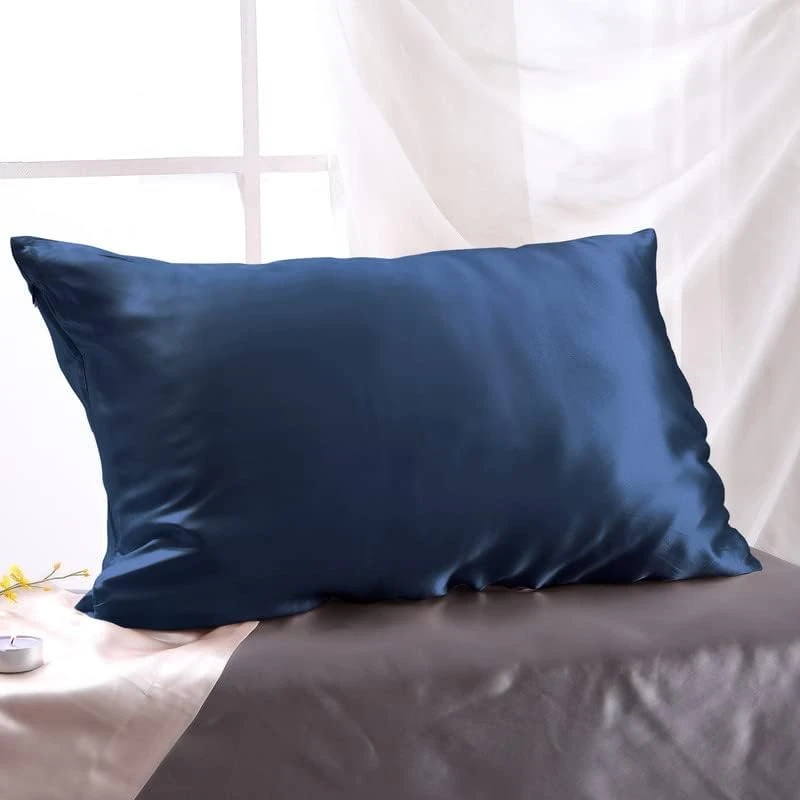 100% Natural Mulberry Silk Pillowcase For Hair And Skin Luxury 25 Momme Mulberry Silk Pillow Cases With Hidden Zipper Closure, Navy Blue, Queen 9 100% Natural Mulberry Silk Pillowcase For Hair And Skin Luxury 25 Momme Mulberry Silk Pillow Cases With Hidden Zipper Closure, Navy Blue, Queen - Image 9