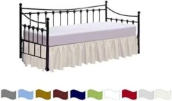 Day Bed Ruffle Gathered Bed Skirt Of 100% Microfiber, Ruffled Bed Skirt With Split Corner Day Beds - 3 Sides Coverage (Twin, 16" Drop Size/Burgundy Solid) -Amazon Shop 41d2HF5jDwL. AC 2