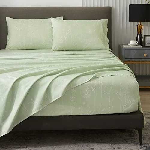 Floral Bed Sheets King Size, 18 Inches Deep Pocket Sheets 1800 Thread Count, Black And White Leaf Sheet Set Soft Breathable Cute Aesthetic Sheets Shabby Chic Bed Sheets,Oeko-Tex Certificated 10 Floral Bed Sheets King Size, 18 Inches Deep Pocket Sheets 1800 Thread Count, Black And White Leaf Sheet Set Soft Breathable Cute Aesthetic Sheets Shabby Chic Bed Sheets,Oeko-Tex Certificated - Image 10