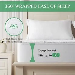 Lysam Mattress Protector Queen, Bamboo Mattress Cover Waterproof, 60"x 80" Bed Cover Noiseless Breathable Soft, Machine Washable Fitted Deep Pocket Mattress Pad Cooling For Baby Pregnant Women Older -Amazon Shop 41dORUFIF5L