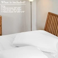 100% Egyptian Cotton 1000 Thread Count King Size Sheets Set,Bed Sheet 4 Piece Sets,16 Inches Deep Pocket,Bedding Super Soft Breathable,Sateen Weave Long Staple Comforterble,All Season,White -Amazon Shop 41dW2ulcUgL