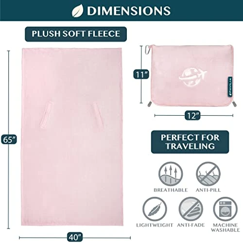 PAVILIA Travel Blanket And Pillow Set, Airplane Blanket Compact 2-in-1 Soft Bag, Travel Essentials For Adult Flight, Portable Throw With Arm Hole, Plane Car Traveling Gift Accessories, Pink 7 PAVILIA Travel Blanket And Pillow Set, Airplane Blanket Compact 2-in-1 Soft Bag, Travel Essentials For Adult Flight, Portable Throw With Arm Hole, Plane Car Traveling Gift Accessories, Pink - Image 7
