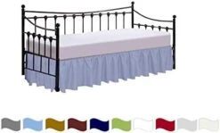 Day Bed Ruffle Gathered Bed Skirt Of 100% Microfiber, Ruffled Bed Skirt With Split Corner Day Beds - 3 Sides Coverage (Twin, 16" Drop Size/Burgundy Solid) -Amazon Shop 41eG1c K17L. AC 1