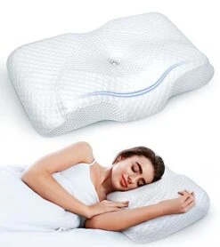 OVODRY Adjustable Cervical Pillow Naturally Restore Neck Health, Hollow Memory Foam Pillows For Pain Relief Sleeping, Odorless Orthopedic Contour Pillow, Bed Pillow Support Side Back Stomach Sleepers