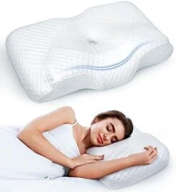 OVODRY Adjustable Cervical Pillow Naturally Restore Neck Health, Hollow Memory Foam Pillows For Pain Relief Sleeping, Odorless Orthopedic Contour Pillow, Bed Pillow Support Side Back Stomach Sleepers -Amazon Shop 41eGDjyMQML. AC