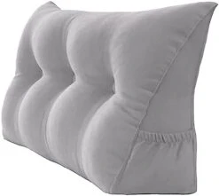 Peachwell Triangular Reading Bed Rest Pillow Large Bolster Cushion Headboard Backrest Wedge Pillow With Removable Cover And Two Large Side Pockets (Chalk Grey, Twin: 39 X 8 X 20 Inches) 21 Peachwell Triangular Reading Bed Rest Pillow Large Bolster Cushion Headboard Backrest Wedge Pillow With Removable Cover And Two Large Side Pockets (Chalk Grey, Twin: 39 X 8 X 20 Inches) -Amazon Shop 41ePeugXJL. AC
