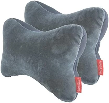 Bookishbunny 2 Packs Dog Bone Shaped Travel Neck Memory Foam Pillows With Removable Velvet Cover For Car Bus Truck Driving Comfort Head Rest Support (Blue) 7 Bookishbunny 2 Packs Dog Bone Shaped Travel Neck Memory Foam Pillows With Removable Velvet Cover For Car Bus Truck Driving Comfort Head Rest Support (Blue) - Image 7