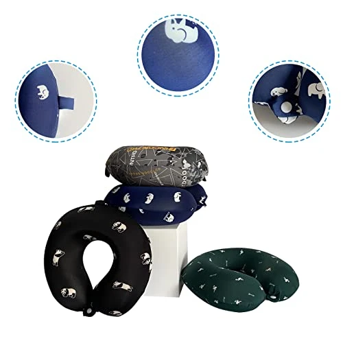 Travel Pillow Memory Foam Neck Pillow,Comfortable And Breathable U Shaped Head Neck Support Airplane Pillow For Traveling, Car, Home, Office (Black Panda) 3 Travel Pillow Memory Foam Neck Pillow,Comfortable And Breathable U Shaped Head Neck Support Airplane Pillow For Traveling, Car, Home, Office (Black Panda) - Image 3