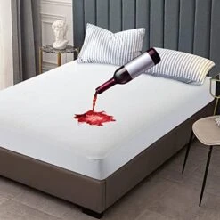 FLUESTON Twin Mattress Protector 100% Waterproof Cover, All Seasons Fitted Sheet Cooling Bamboo Mattress Cover Pad Fits Up 8-21 Inch Twin Size Mattress, Ultra Soft Breathable Noiseless, Vinyl Free -Amazon Shop 41fSB61jd6L. AC