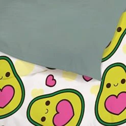 Ottoy Valentine Kawaii Avocado Lightweight Comfortable 3 Pieces Duvet Cover Luxury Soft Bedding Quilt Set With Pillow Shams Full/Queen Size(No Comforter) 104"X90" -Amazon Shop 41fqKIKFO8L