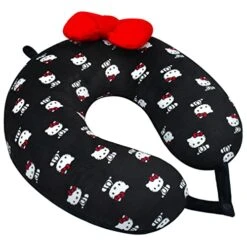 FUL Hello Kitty Neck Pillow Support, Portable Travel Car Pillow For Sleep, Black