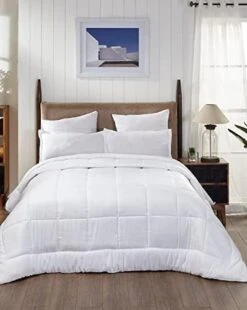 INOR MONKEY All Season Oversized King Comforter 400 GSM Microfiber Filling | White Quilted Duvet Insert With Corner Tabs - High Thread Count Cotton Shell | Warm Soft & Reversible Box Stitched Pattern -Amazon Shop 41gYjI x7qL. AC