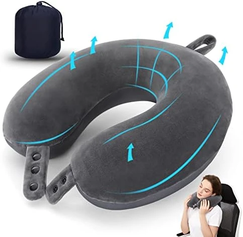 Travel Neck Pillow, Best Memory Foam Airplane Pillow For Head Support Soft Adjustable Pillow For Plane, Car & Home Recliner Use (Black) 10 Travel Neck Pillow, Best Memory Foam Airplane Pillow For Head Support Soft Adjustable Pillow For Plane, Car & Home Recliner Use (Black) - Image 10