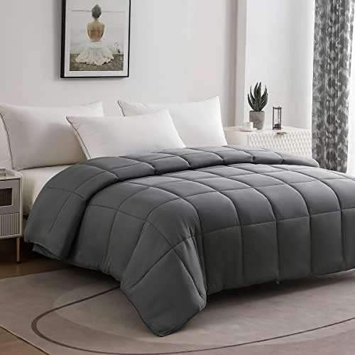 Cooling Bamboo Comforter, Soft Lightweight Bamboo King Size Summer Comforter Down Alternative Duvet Insert ,8 Corner Tabs, Breathable Comforter For Hot Sleepers(Grey-Summer,102x90) 10 Cooling Bamboo Comforter, Soft Lightweight Bamboo King Size Summer Comforter Down Alternative Duvet Insert ,8 Corner Tabs, Breathable Comforter For Hot Sleepers(Grey-Summer,102x90) - Image 10