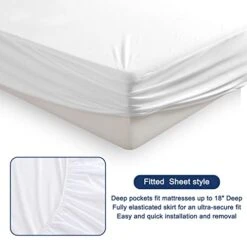 Twin XL Hospital Bed Sheets Fitted- Waterproof Mattress Protector, Breathable Smooth Surface Extra Long Twin Mattress Cover For College Dorm Room And Hostels,18" Deep Pocket -Amazon Shop 41hEMpmJH3L