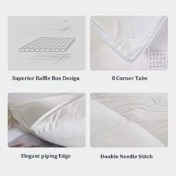 Goose Down And Feather Comforter Queen Size Soft Grey Bedding Comforter Warm Duvet Insert With 8 Corner Tabs Medium Warmth-90x90Inches -Amazon Shop 41hKHyVPAJL