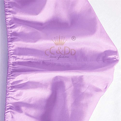 CC&DD HOME FASHION 2 Piece Fitted Sheet, Velvety Brushed Microfiber, Twin, Lavender 4 CC&DD HOME FASHION 2 Piece Fitted Sheet, Velvety Brushed Microfiber, Twin, Lavender - Image 4