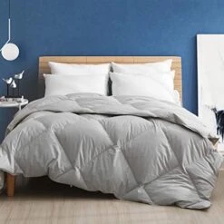 Feathers Down Comforter Queen - Geometric Quilted Blanket With Corner Tabs, 55oz Medium Warm All Season Duvet Insert Or Stand-Alone Comforter (90x90, White) -Amazon Shop 41izCsX0IL. AC 4