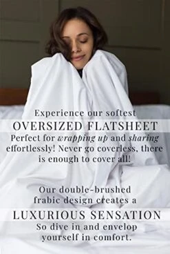 ® - Oversized Flat Sheets Extra Large - 132 Inches X 110 Inches (Bright White) -Amazon Shop 41jE0As42JL