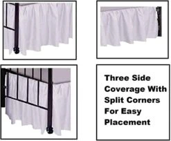 Ruffle Gathering Bed Skirt For Twin Or Single Size With 18" Drop Daybed Bed Skirt - Soft Genuine Poly Cotton/Microfiber, Split Corner Dorm Bed Skirt Solid White