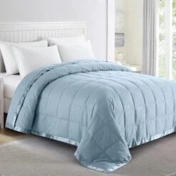 ® Blankets King Size - Soft Lightweight Down Blanket For All Seasons, Cozy Warm Luxury Bed Blanket With Satin Trim, 100% Cotton Cover, Dark Grey (108"X90") -Amazon Shop 41jnlKQMNuL. AC