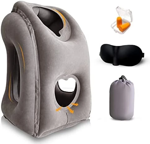 YEEPEC Inflatable Travel Pillows For Airplanes, Neck Support Travel Pillow For Sleeping Airplanes/Trains/Cars/Office Napping With Free Eye Mask, Earplugs 6 YEEPEC Inflatable Travel Pillows For Airplanes, Neck Support Travel Pillow For Sleeping Airplanes/Trains/Cars/Office Napping With Free Eye Mask, Earplugs - Image 6
